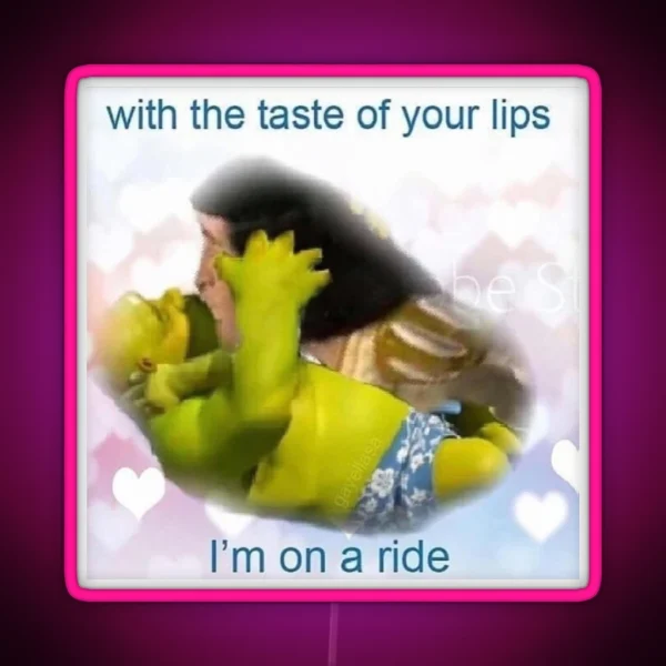 Shrek And Lord Farquad Kiss Kiss RGB Neon Sign