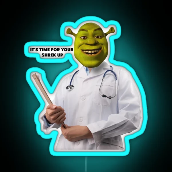 Shrek Check Up Meme RGB Neon Sign