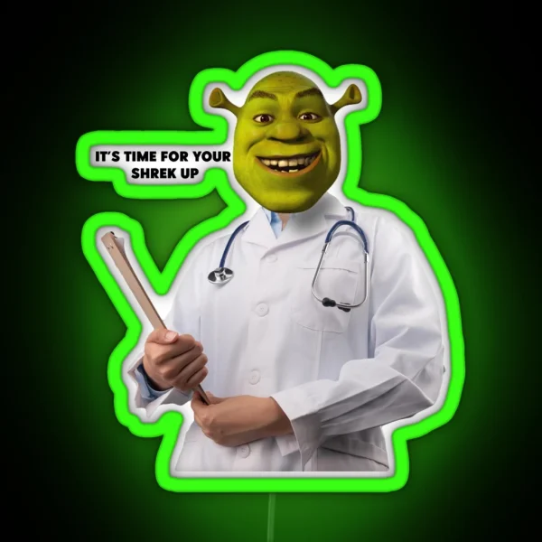 Shrek Check Up Meme RGB Neon Sign