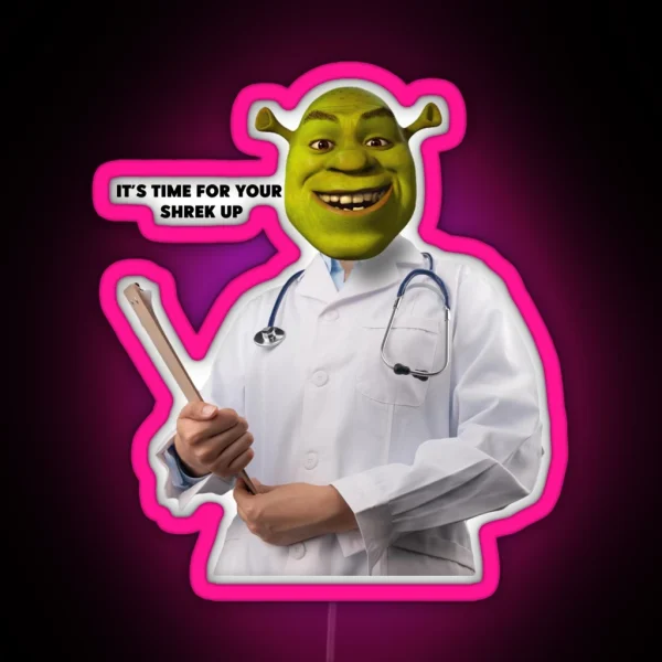 Shrek Check Up Meme RGB Neon Sign