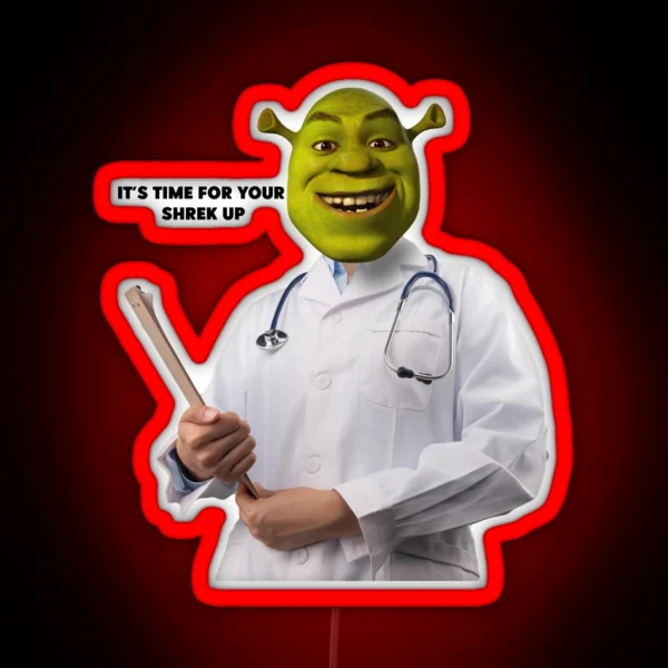 Shrek Check Up Meme RGB Neon Sign