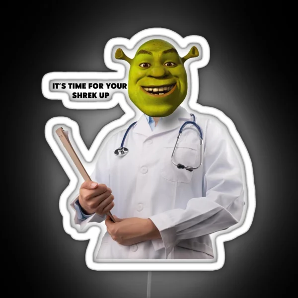Shrek Check Up Meme RGB Neon Sign