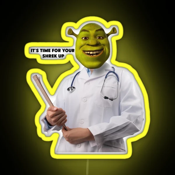 Shrek Check Up Meme RGB Neon Sign