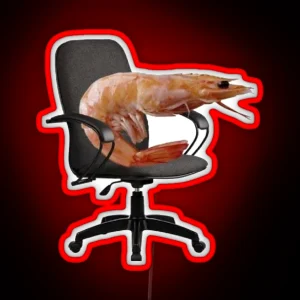 Shrimp On Desk Chair RGB Neon Sign