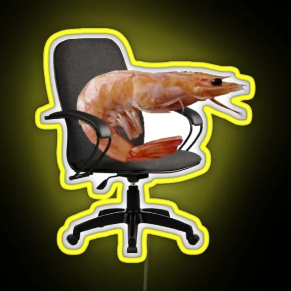 Shrimp On Desk Chair RGB Neon Sign