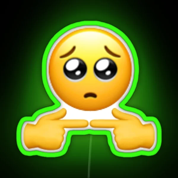 Shy Emoji RGB Neon Sign