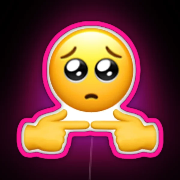 Shy Emoji RGB Neon Sign