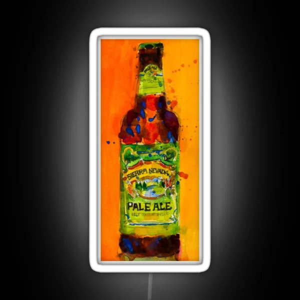 Sierra Nevada Pale Ale Beer Art Print From Original Watercolor Man Cave College Dorm Bar Art RGB Neon Sign