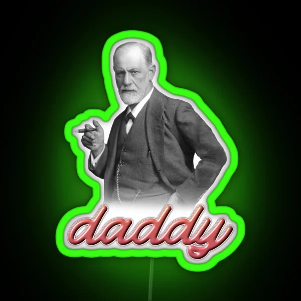Sigmund Freud Daddy Psyhology Design RGB Neon Sign