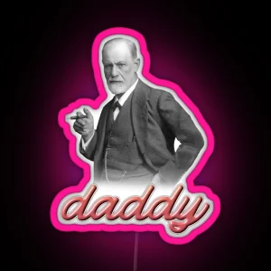 Sigmund Freud Daddy Psyhology Design RGB Neon Sign