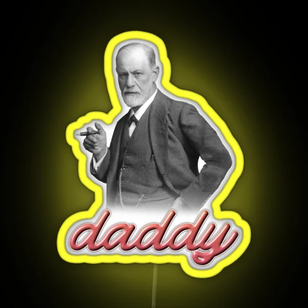 Sigmund Freud Daddy Psyhology Design RGB Neon Sign