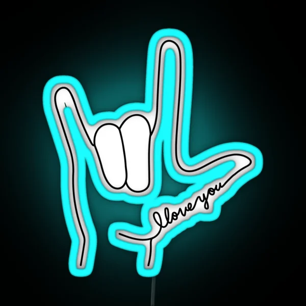 Sign Language I Love You RGB Neon Sign