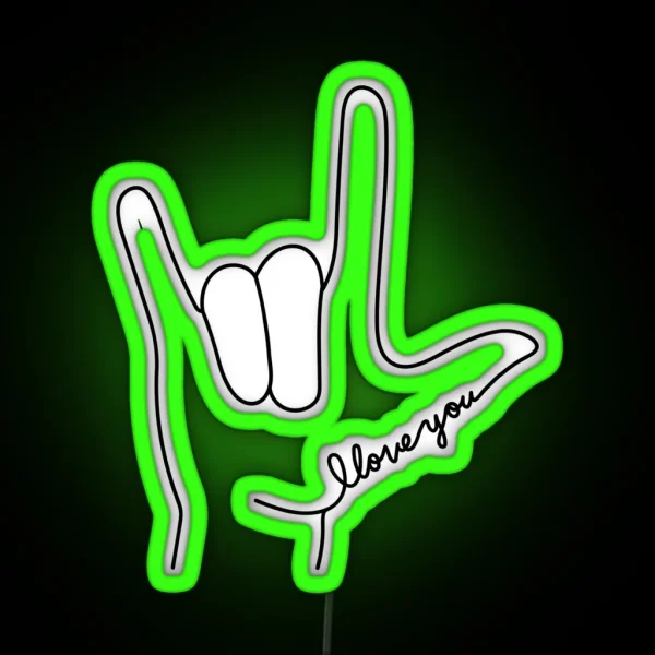 Sign Language I Love You RGB Neon Sign