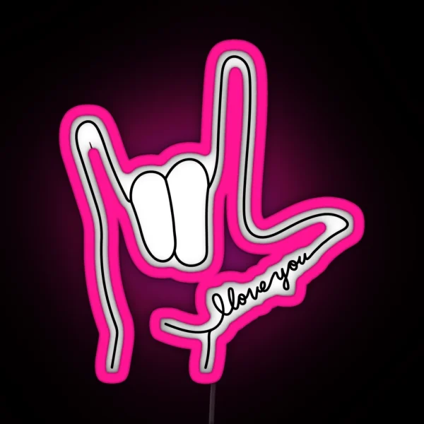 Sign Language I Love You RGB Neon Sign