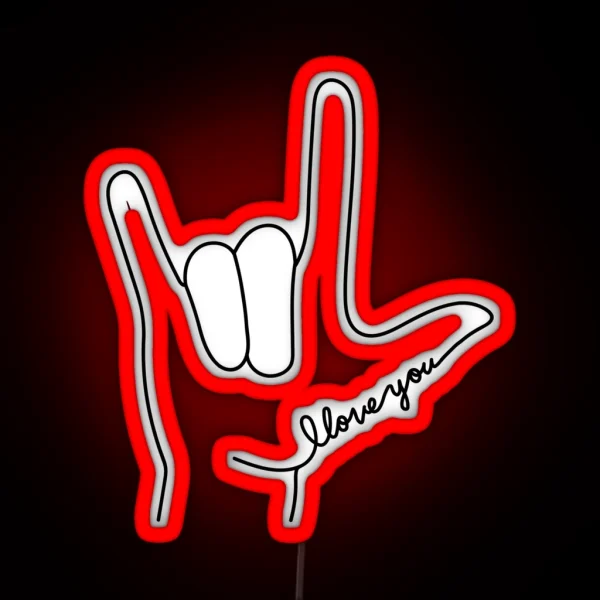 Sign Language I Love You RGB Neon Sign