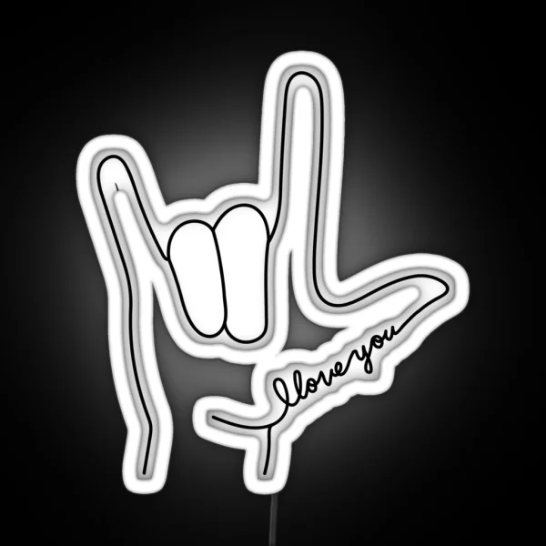 Sign Language I Love You RGB Neon Sign