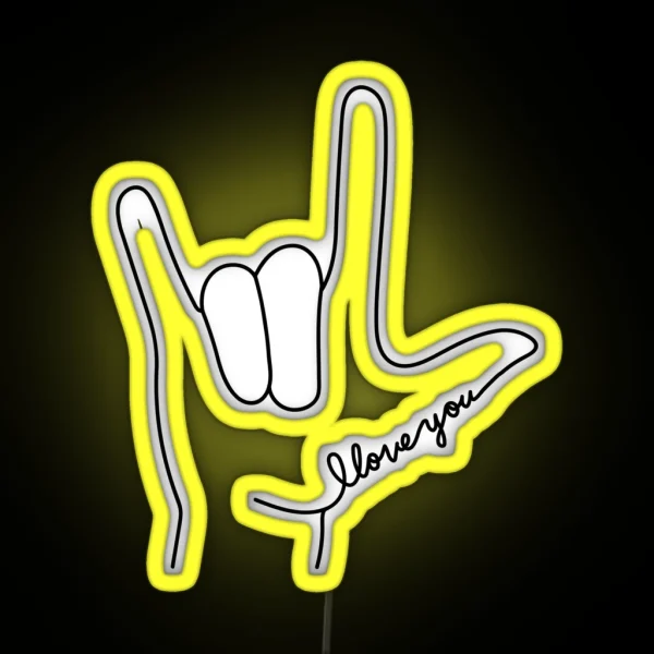 Sign Language I Love You RGB Neon Sign