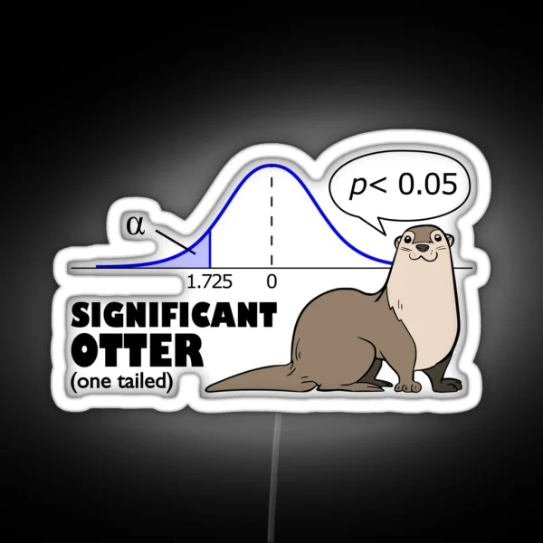Significant Otter One Tailed RGB Neon Sign