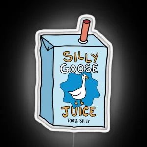 Silly Goose Juice Handdrawn 2 RGB Neon Sign