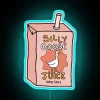 Vibrant Hand-Drawn Neon Sign Art Featuring Silly Goose Juice Lettering