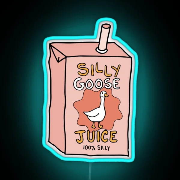 Silly Goose Juice Handdrawn RGB Neon Sign