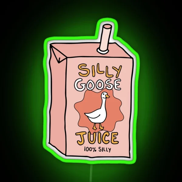 Silly Goose Juice Handdrawn RGB Neon Sign
