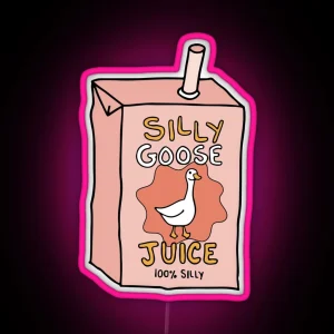 Silly Goose Juice Handdrawn RGB Neon Sign