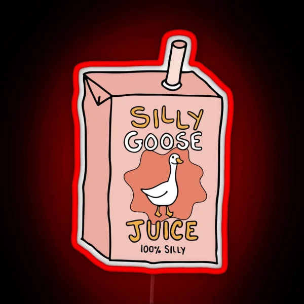 Silly Goose Juice Handdrawn RGB Neon Sign