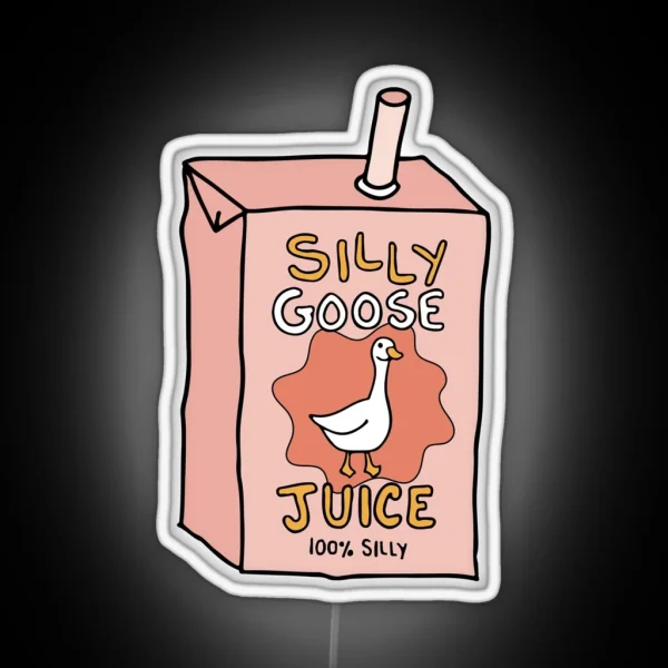 Silly Goose Juice Handdrawn RGB Neon Sign