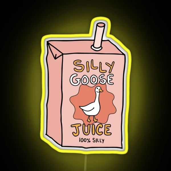 Silly Goose Juice Handdrawn RGB Neon Sign