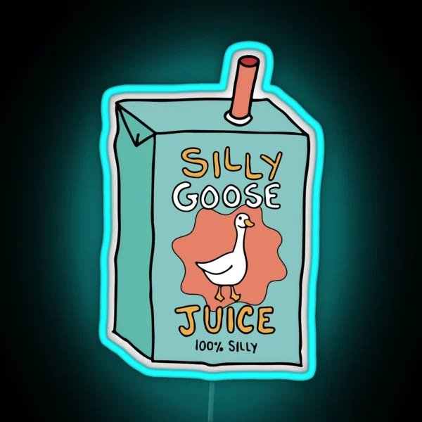 Silly Goose Juice Handdrawn RGB Neon Sign