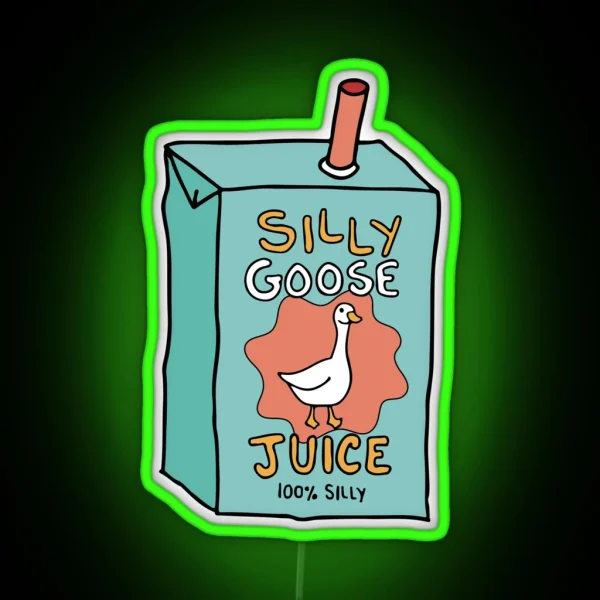 Silly Goose Juice Handdrawn RGB Neon Sign