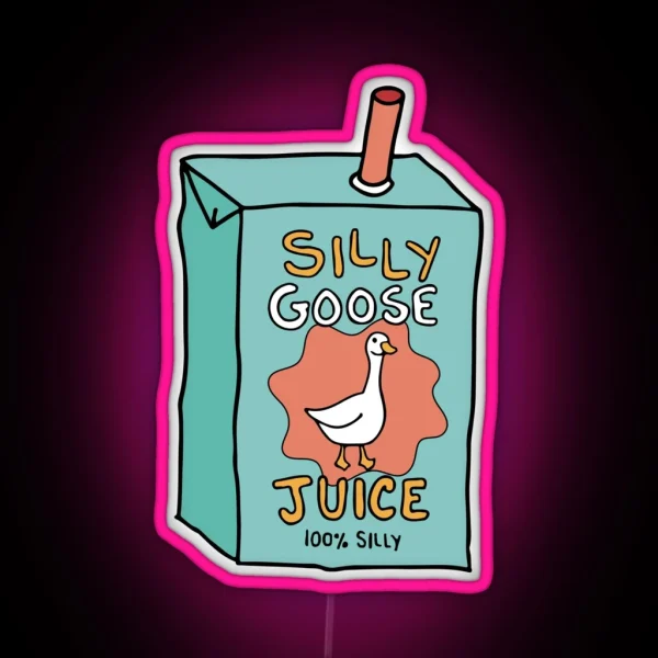 Silly Goose Juice Handdrawn RGB Neon Sign