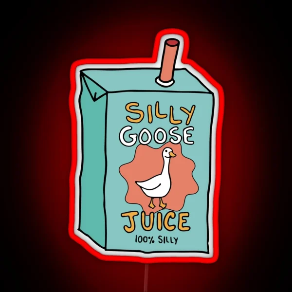 Silly Goose Juice Handdrawn RGB Neon Sign