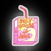 Vibrant RGB neon sign featuring a cartoon silly goose silhouette.