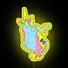 Colorful LED Sign Display with Simple Rainbow and Neon Accents