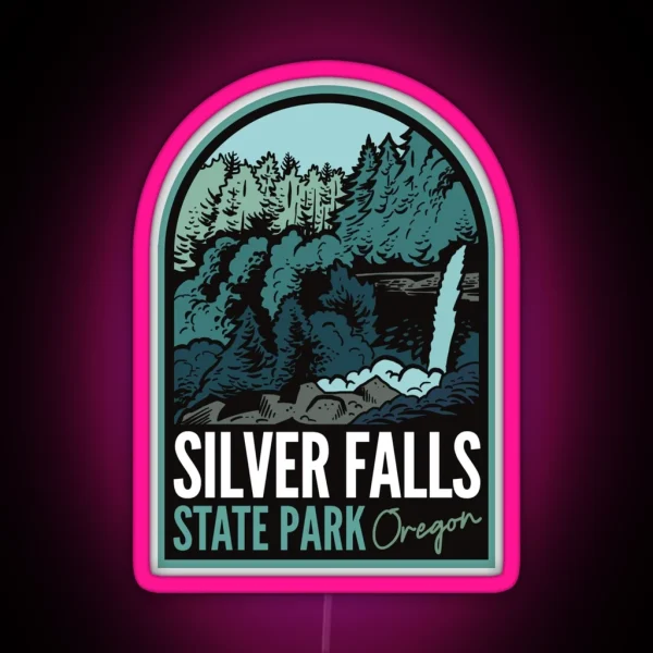Silver Falls State Park Oregon RGB Neon Sign