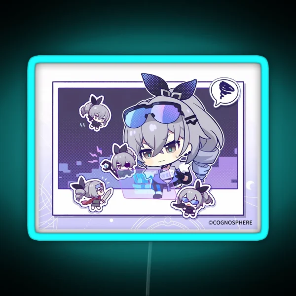 Silver Wolf Single Panel Illustration Honkai Star Rail RGB Neon Sign