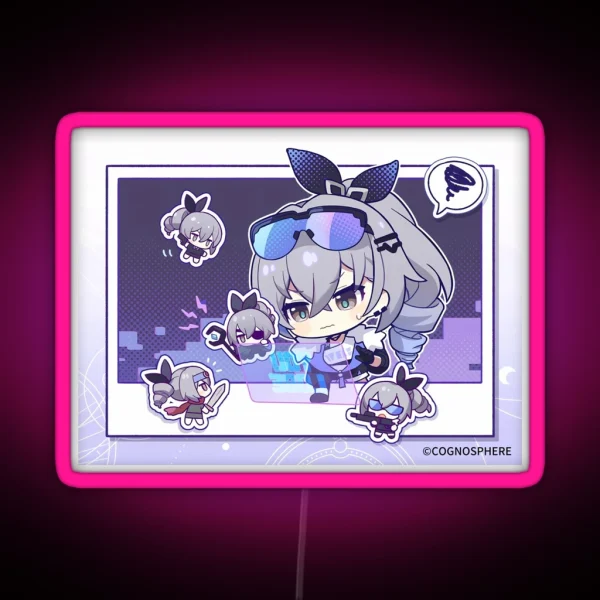 Silver Wolf Single Panel Illustration Honkai Star Rail RGB Neon Sign