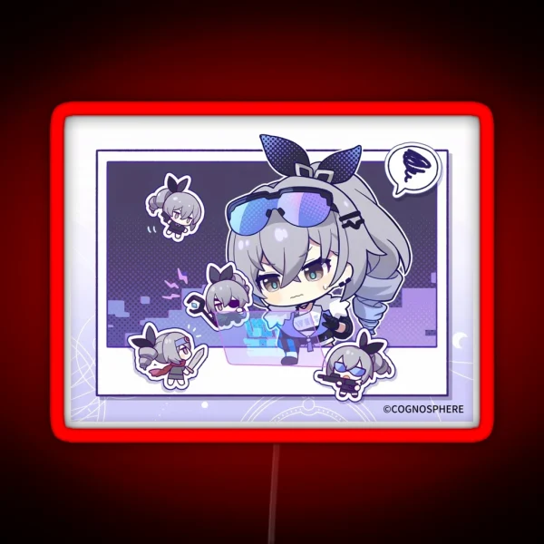 Silver Wolf Single Panel Illustration Honkai Star Rail RGB Neon Sign
