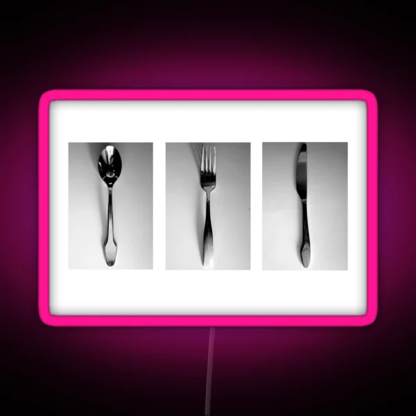 Silverware Triptych RGB Neon Sign
