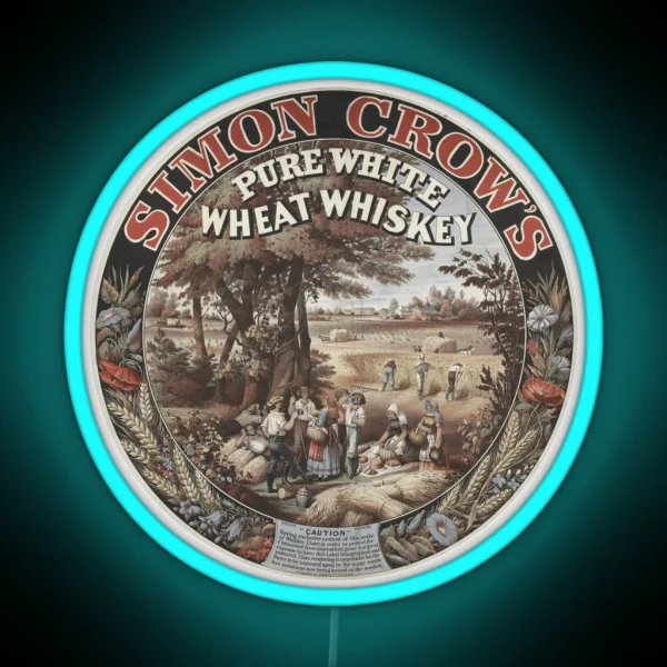 Simon Crow S Pure White Wheat Whiskey RGB Neon Sign