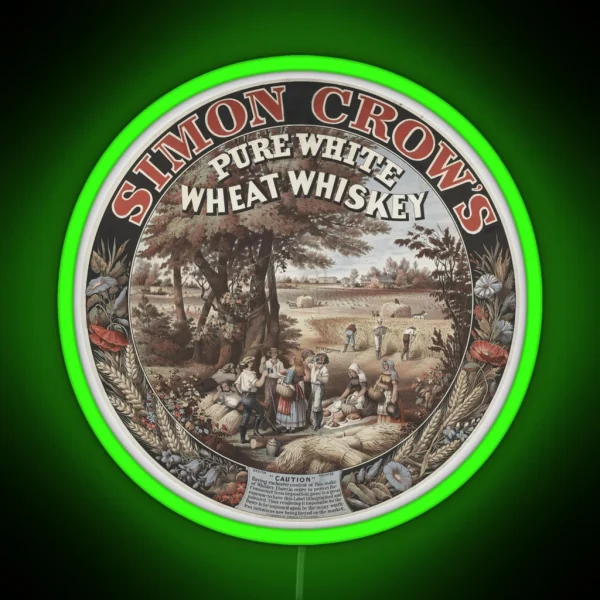 Simon Crow S Pure White Wheat Whiskey RGB Neon Sign