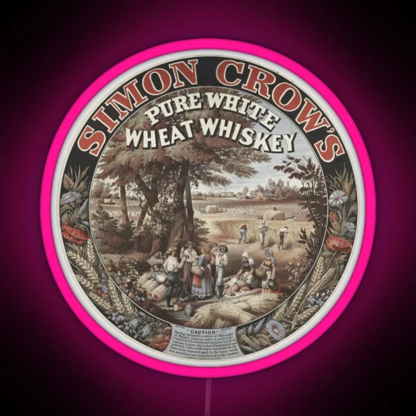 Simon Crow S Pure White Wheat Whiskey RGB Neon Sign