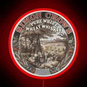 Simon Crow S Pure White Wheat Whiskey RGB Neon Sign