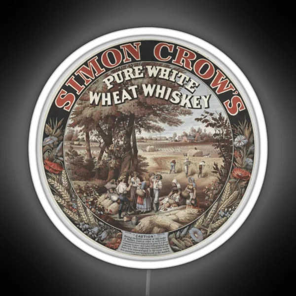 Simon Crow S Pure White Wheat Whiskey RGB Neon Sign