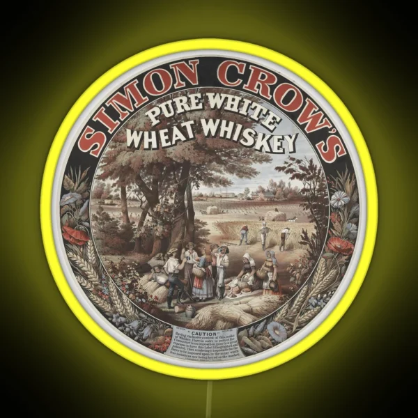 Simon Crow S Pure White Wheat Whiskey RGB Neon Sign
