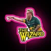 RGB Neon Sign Featuring Wizard Simulator Throwing Colored Glowing Lights