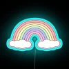 Pastel rainbow colors shine bright in vibrant full color neon lights