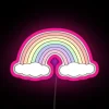 Vibrant pastel colors illuminated in a radiant neon rainbow display.